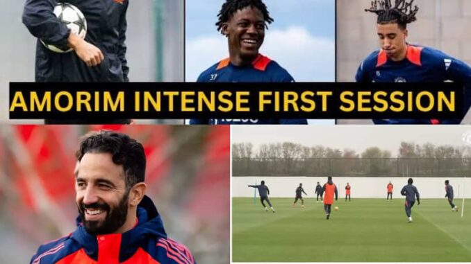 “This is the first time Manchester United are very happy after training. Ruben Amorim is here to win the league. His training drills are crazy”- Fans are shocked after seeing Manchester United players training under Ruben Amorim as they noticed Six things from Ruben Amorim’s first Man Utd training session including shock position change.