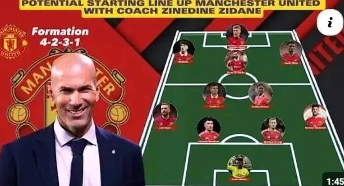 Zidane replaces Amorim and formation changed- Manchester United’s predicted lineup against Ipswich Town as Zinedine Zidane is set to be appointed this week. – Soccer Web